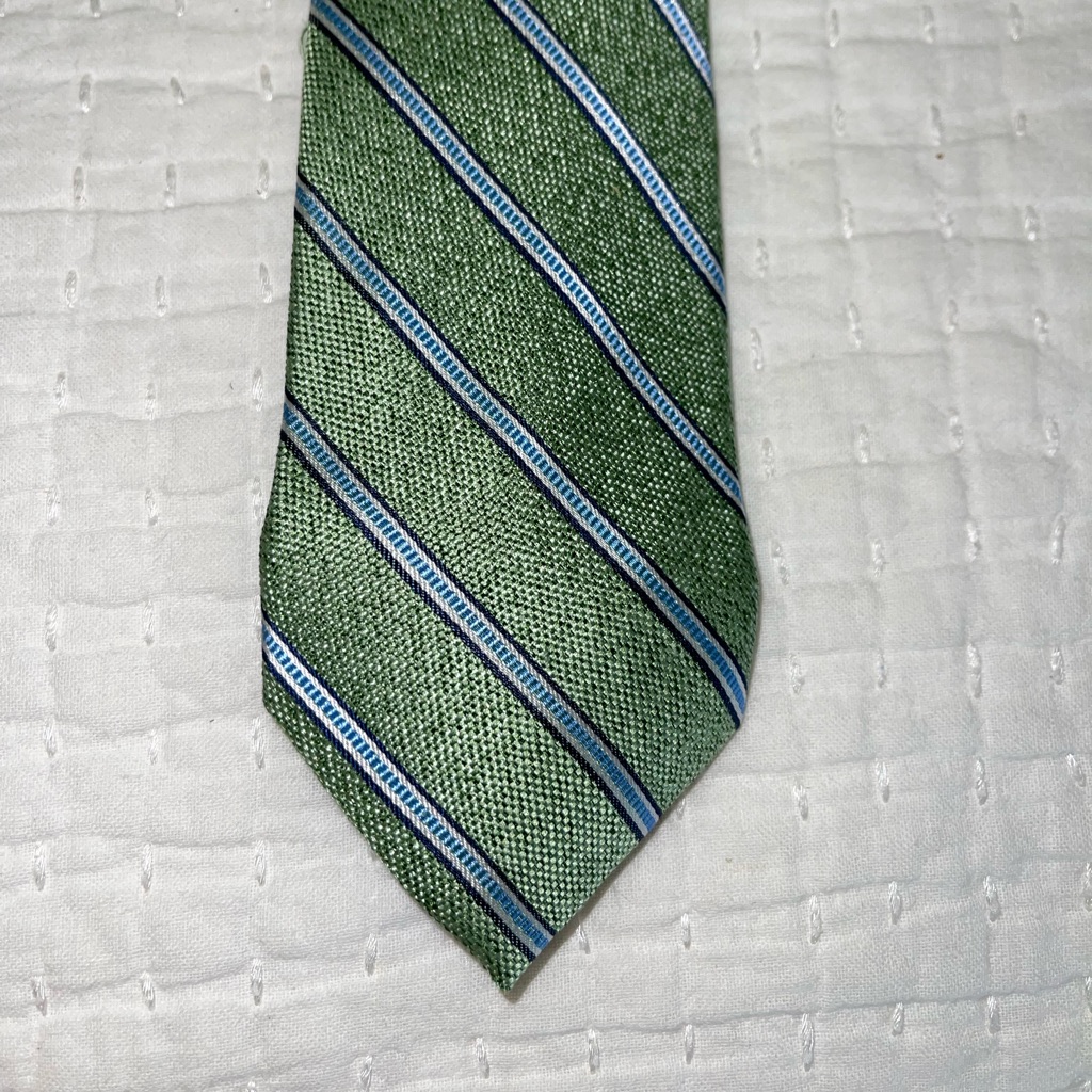 Brand New Mens Wearhouse Green Striped Tie